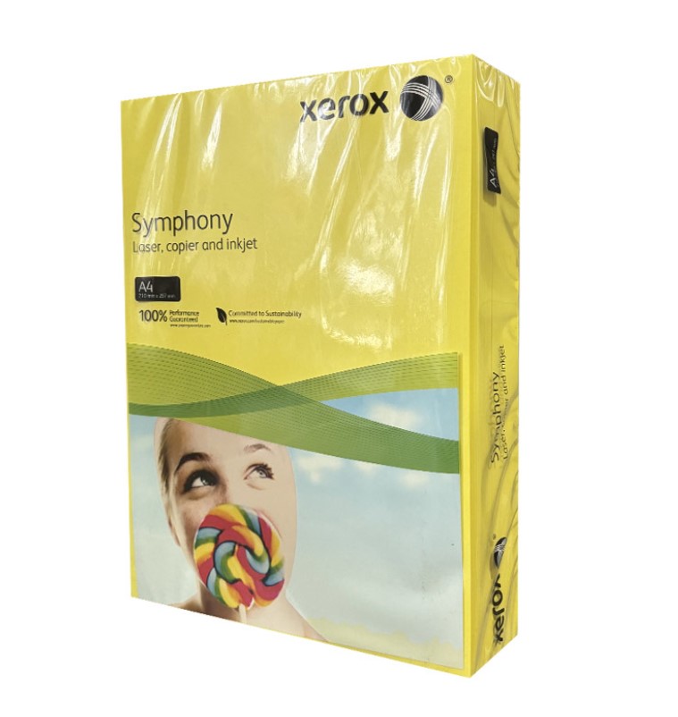 Xerox Symphony Renkli Fotokopi Kağıdı A4 80 gr 500 Adet - Kanarya Sarı